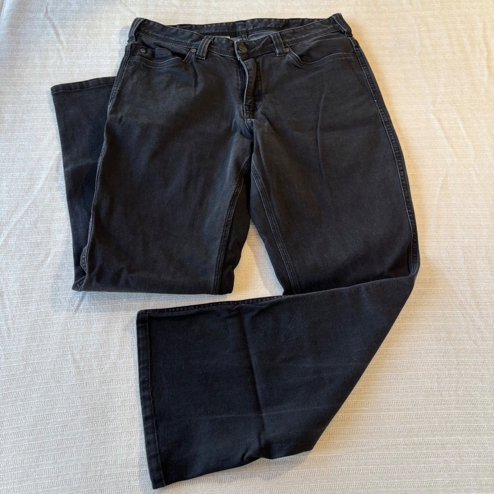 Carhartt Womens 10 Short Bootcut Jeans Faded Black Denim Stretch 100655 001